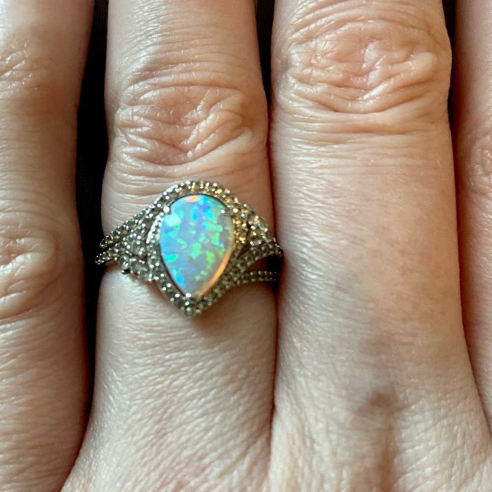 Sterling silver w/ Fire Opal ring